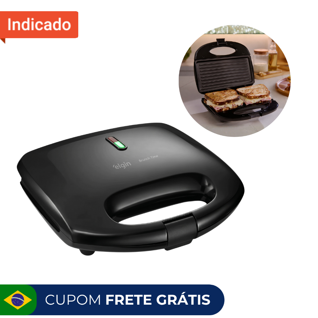 Sanduicheira Grill Elgin Brunch Time 2 em 1 800W Antiaderent