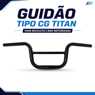 Guidão Com Barra Bicicleta Motorizada Aço Preto Aro 20 24 26 Universal