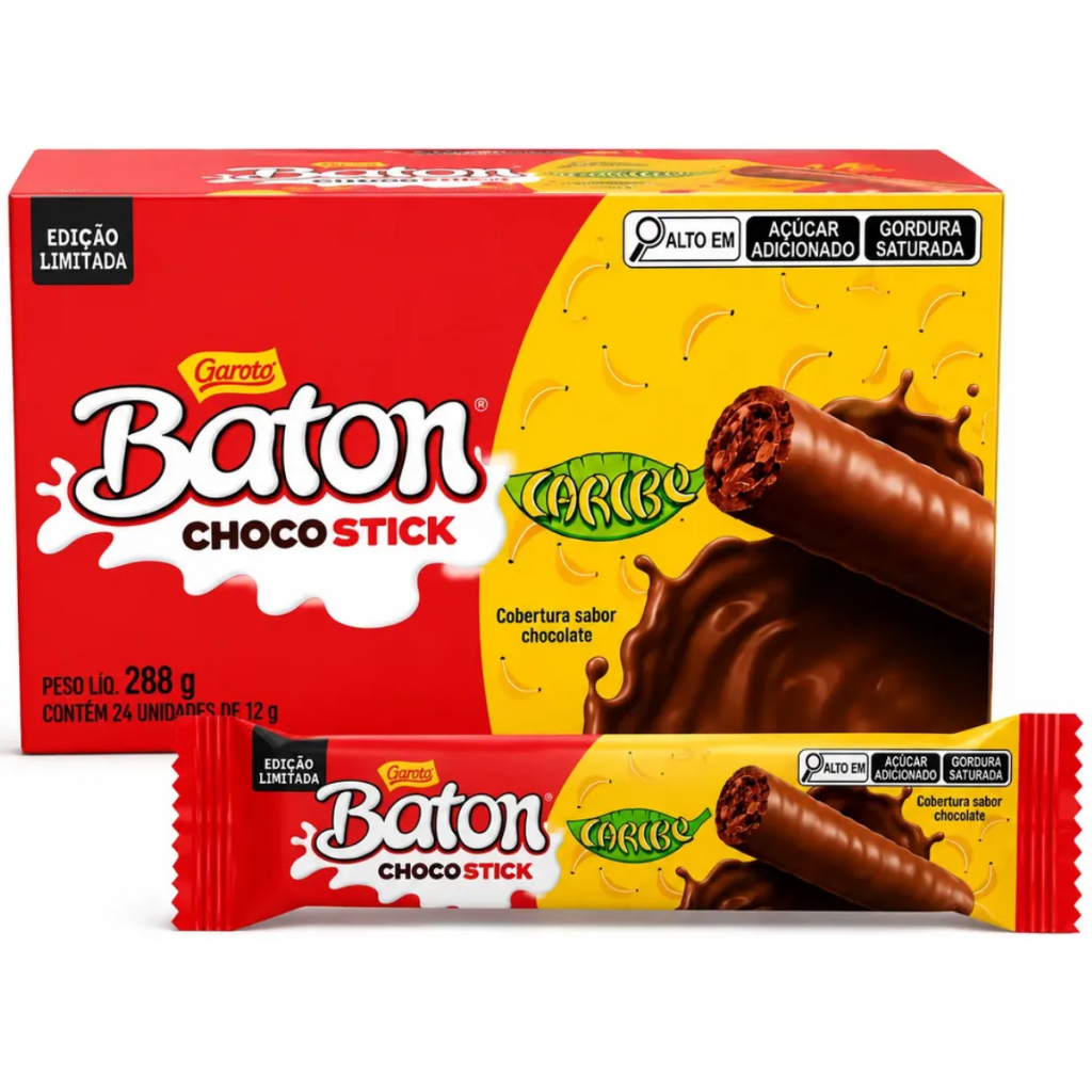Chocolate Baton Caribe Choco Stick 288g (12x24g) - Garoto | Shopee Brasil