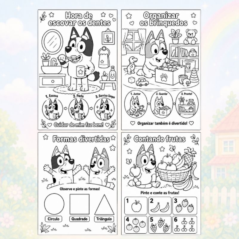 Livro de Colorir Bluey e Bingo