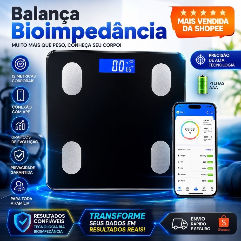 Balança Profissional Biopedancia Peso e Composiçao Corporal App ...