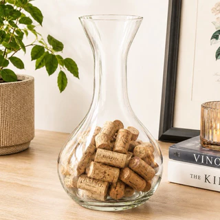 Decanter de Vidro 900ml para Bebidas Mesa Posta Decoração Porta Rolhas