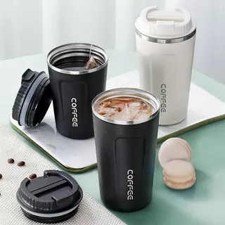 510ml Copo Térmico Coffee Com Tampa Inox Portátil Para Café E Bebidas