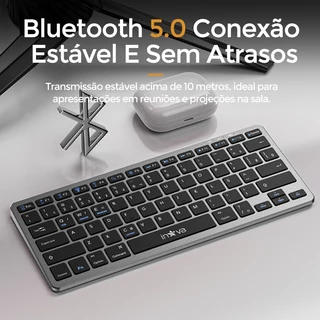 INOVA Teclado Sem fio Bluetooth Recarregável Compatível Com MacBook Pro/Air, iMac, Mac mini, PC MAC