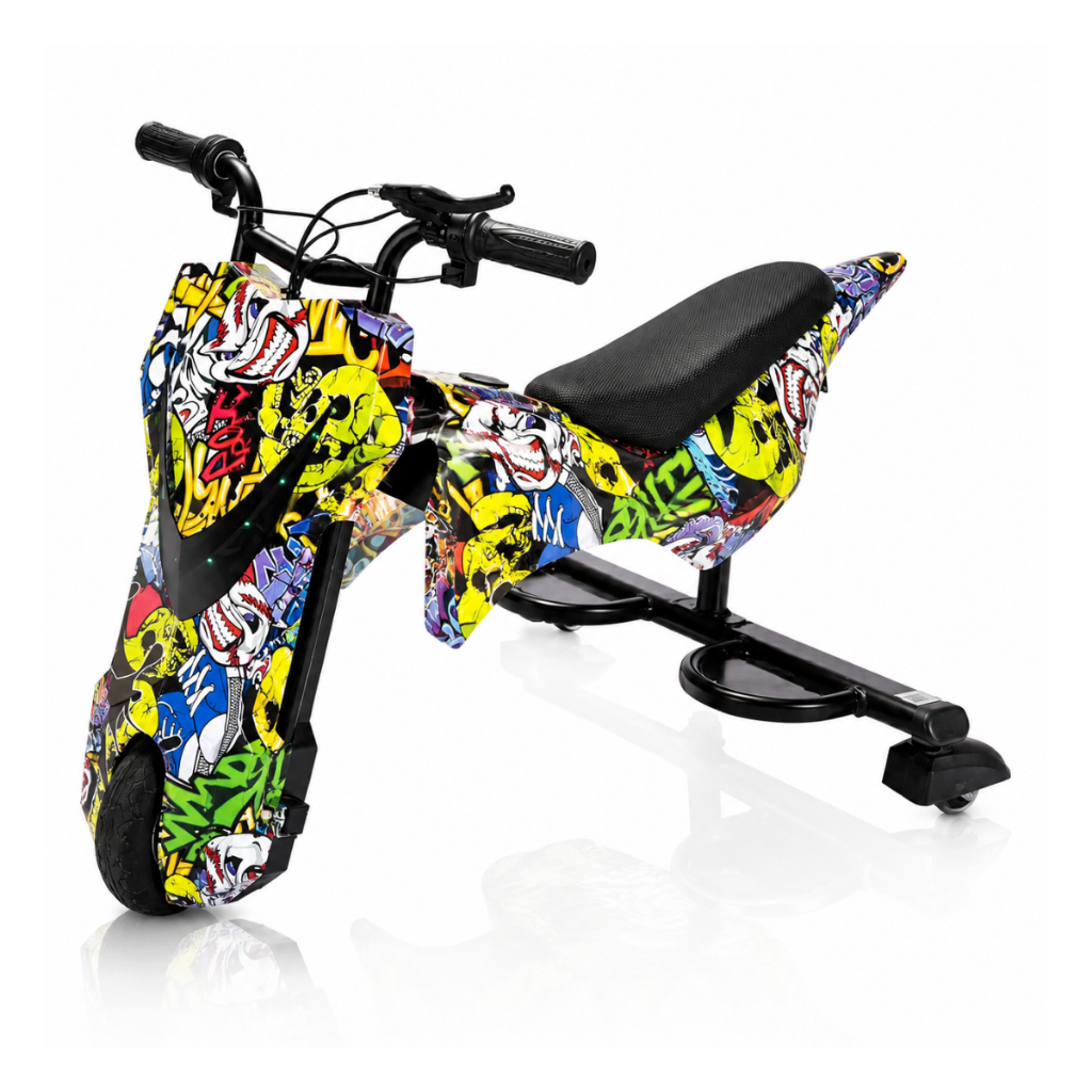Mini Moto Elétrica Drift Infantil 350W Roda LED 8 Pol Até 20km 3