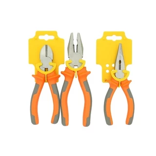 Kit 03 Alicate Universal 8'' Alicate De Corte Diagonal 6'' Alicate Bico De Meia 6'' Profissional