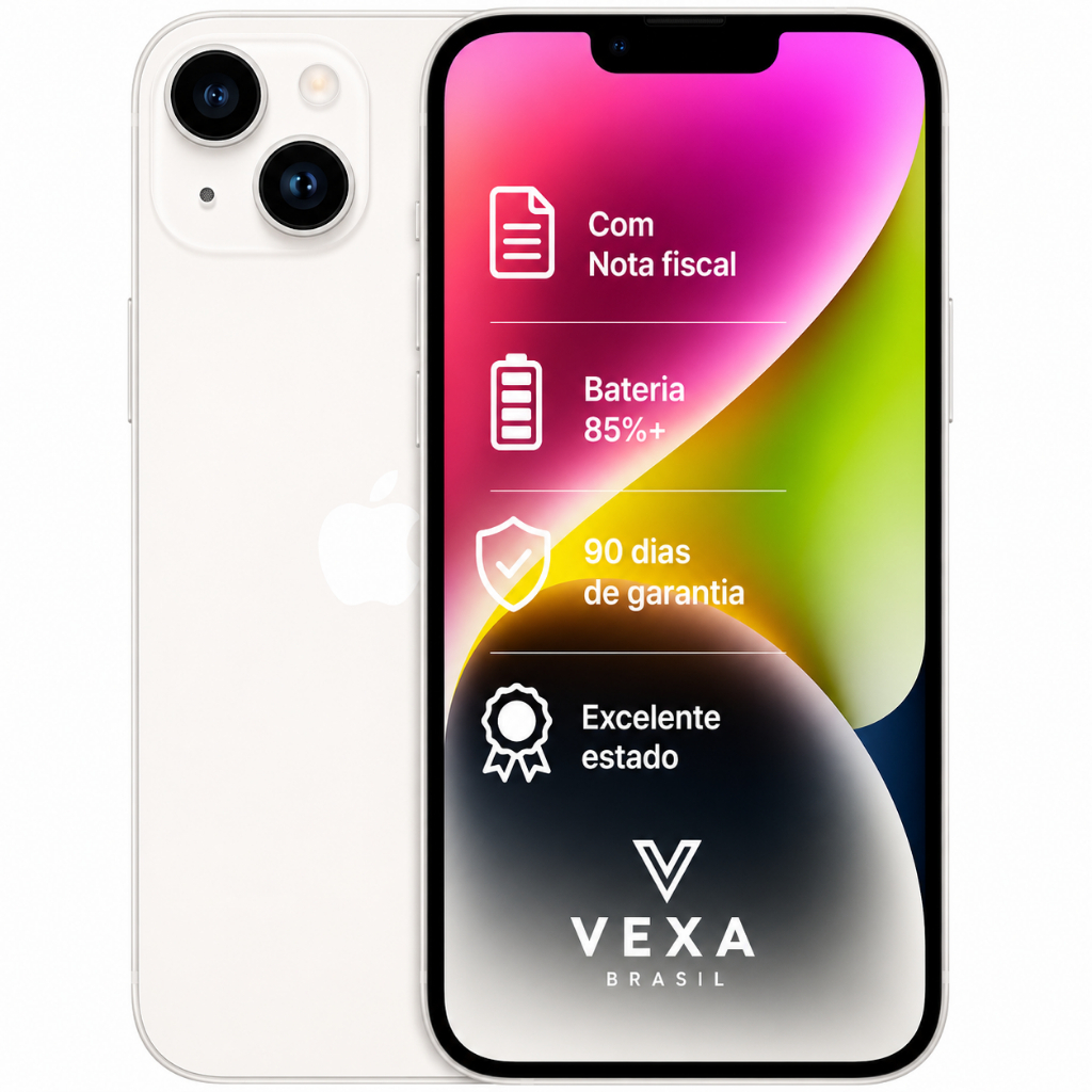 Apple iPhone 14 Plus 128GB Branco | Semi Novo Premium | Bateria