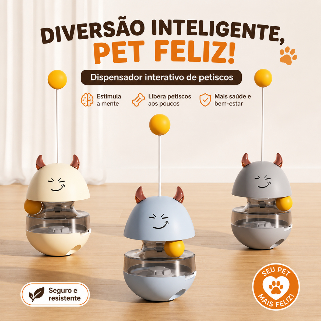 Brinquedo com dispenser de petiscos - Gatos