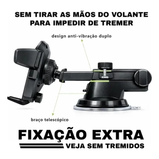 Suporte Veicular Celular 360° Engate Rápido Ventosa Reforçada para Carro