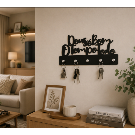 Porta-chaves decorativo preto