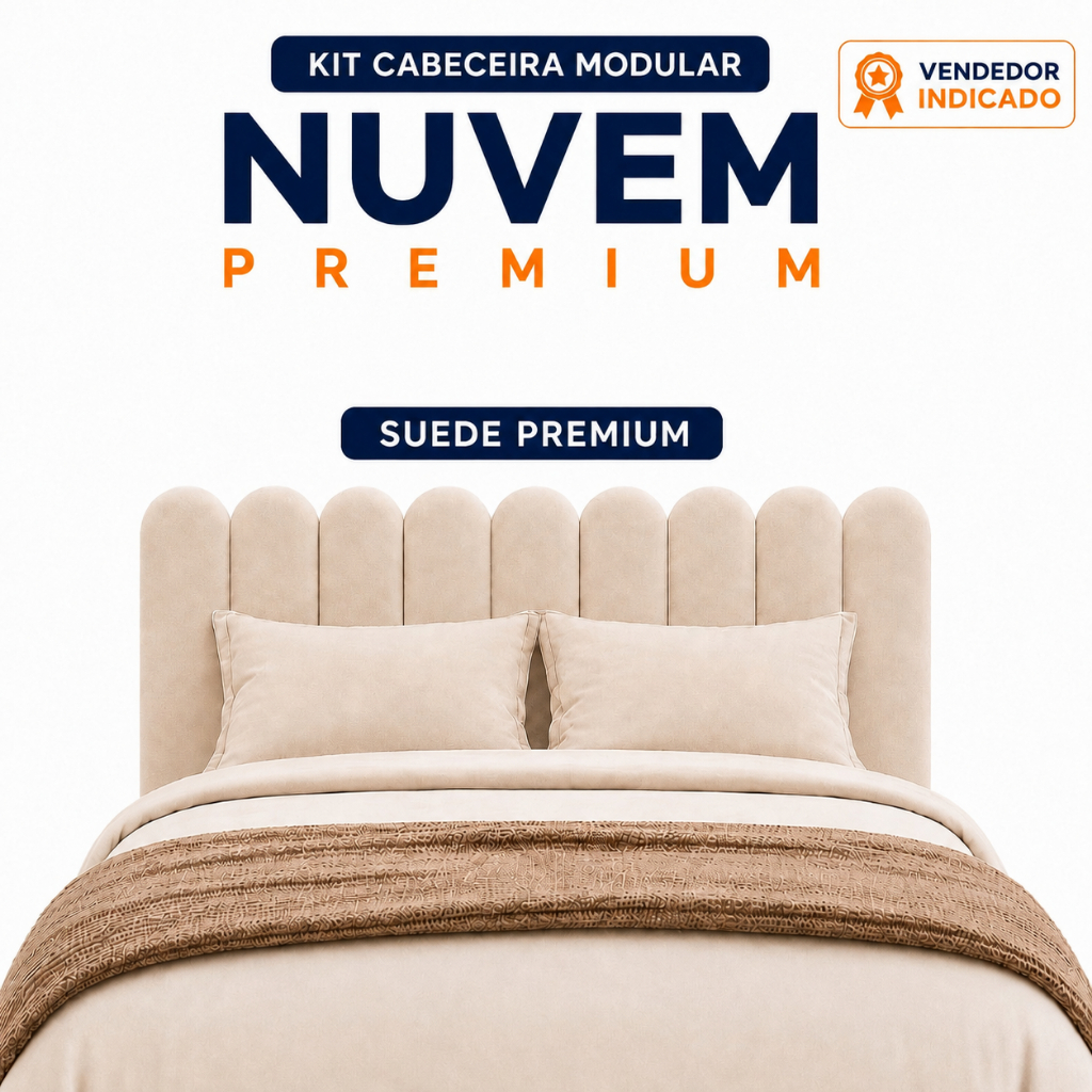 CABECEIRA NUVEM MODULAR KIT 5 A 20 PLACAS ESTOFADA SUEDE CAMA SOLTEIRO ...