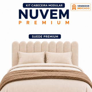 CABECEIRA NUVEM MODULAR KIT 5 A 20 PLACAS ESTOFADA SUEDE CAMA SOLTEIRO ...