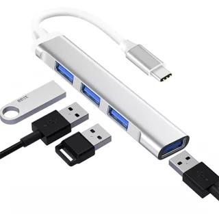 Hub Usb 4 Portas 3.0 Type-C Função OTG Desktop Notebook Macbook