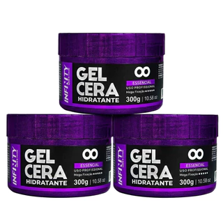Gel Cera Capilar Hidratante 300g Infinity Looks Hair | Modelador, Fixador e Antifrizz - 3 Unidades