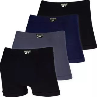 Kit 4 Cuecas Boxer Reebok Algodão Masculina Sem Costura Premium Box Confortável Macia Cueca Adulto