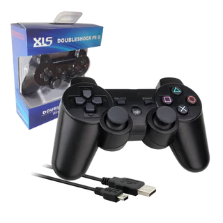 Controle Joystick USB para PS3 e PC Preto com Vibração