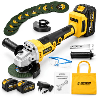 Esmerilhadeira Lixadeira Angular 4 polegadas Brushless 10500rpm-2bateria De Lítio 10lâminas de serra