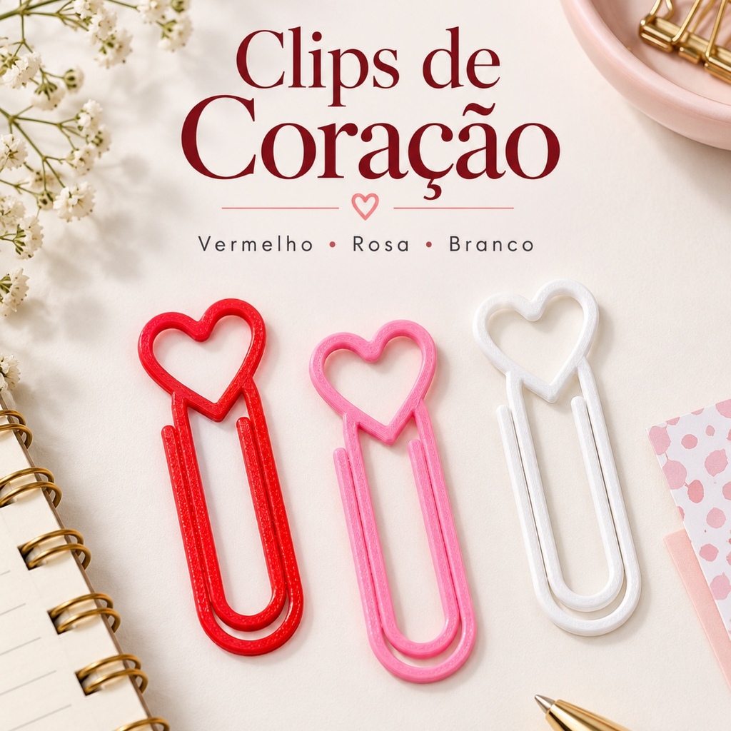 Clips Coração Vazado (20 a 100 un.)