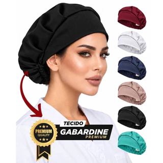 Touca Cirúrgica Tecido Gabardine Premium com Elástico Uniforme Padaria Restaurante Clinico Hospital