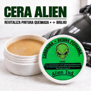 Cera Alien Ind Automotiva 120g Carnaúba Revitaliza Pintura Queimada Brilho e Repele Água