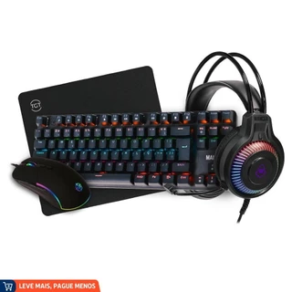 Combo Gamer, 4x1, Headset Mancer Twilight S + Mouse Gamer TGT GM75 + Teclado Mancer SHM3 + Mousepad TGT