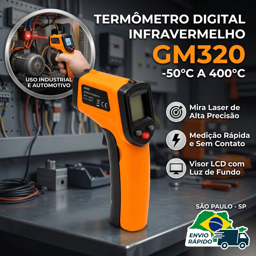 Termometro Infravermelho Digital Laser Cozinha Churrasco Oleo Fritura Carne Culinaria