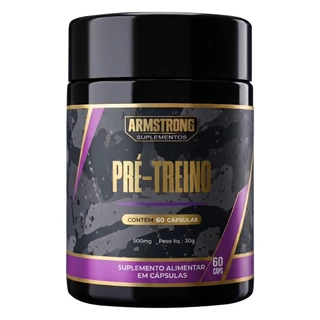 Pré Treino Natural Guaraná Beterraba Gengibre Uva Feno Grego 60 Cápsulas Suplemento Alimentar Armstrong