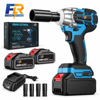 Chave de Impacto Parafusadeira e Furadeira 3 EM 1 Brushless Sem Fio 68V Com 4 Soquetes