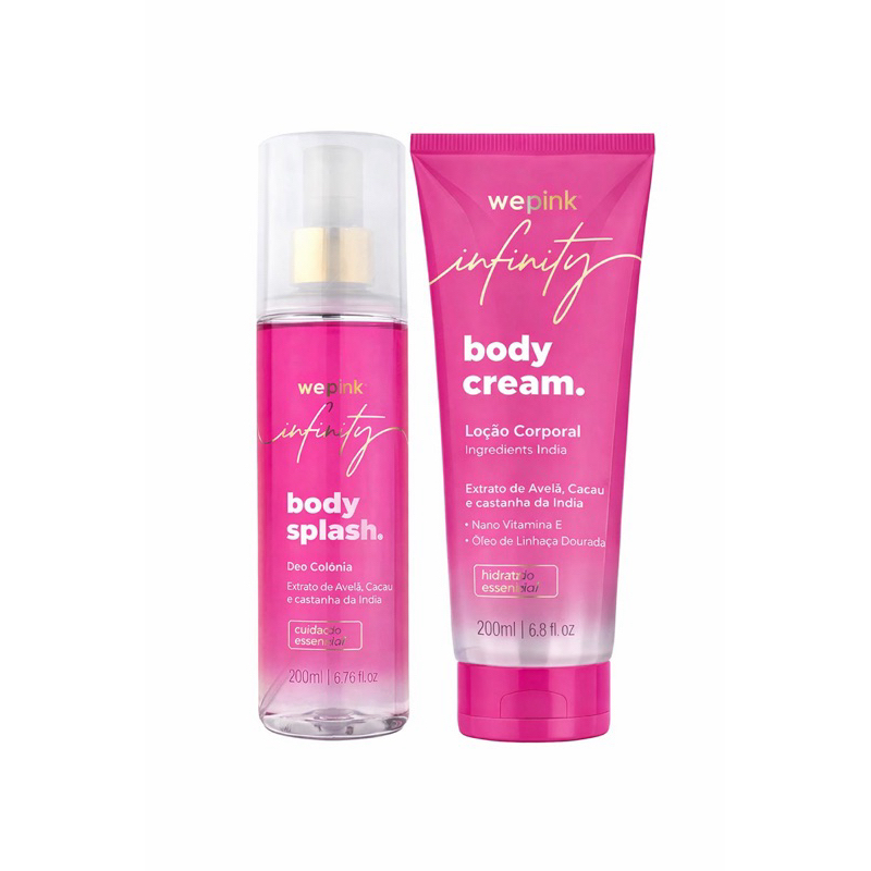 Kit Infinity Body Splash Wepink 200ml + Infinity Body Cream Hidratante ...