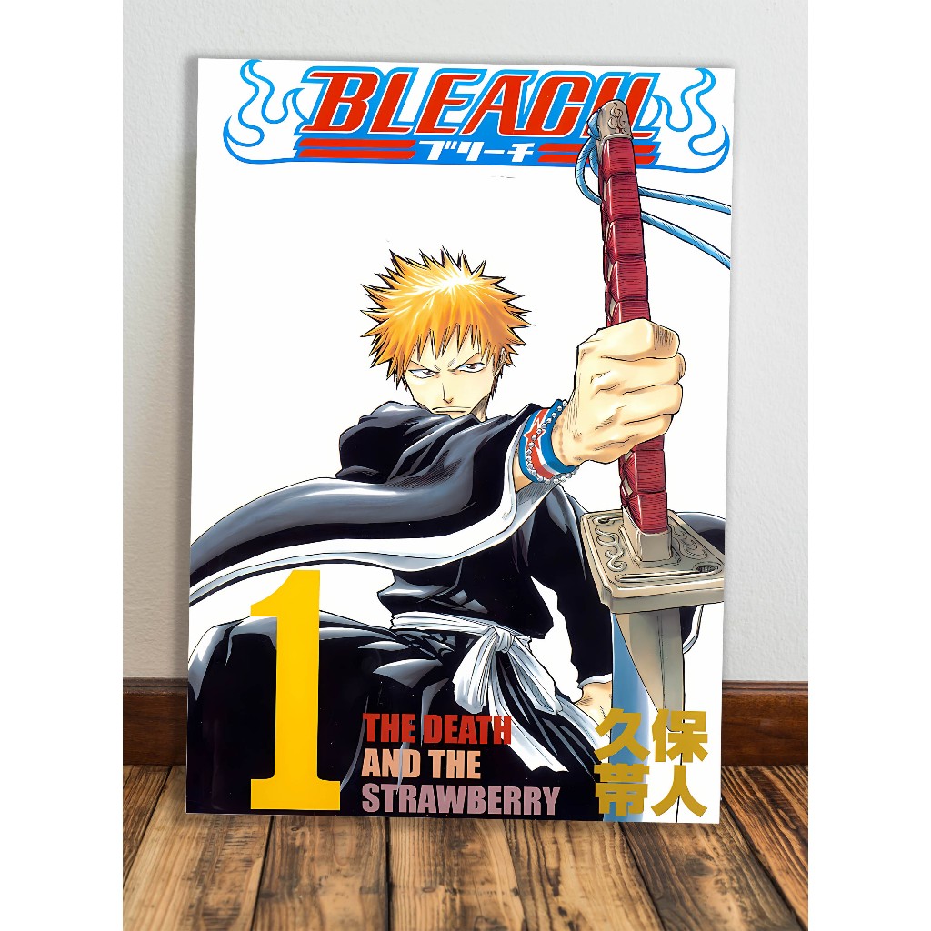 Placa Decorativa 20x28 Bleach estilo capa mangá | Ichigo | Rukia