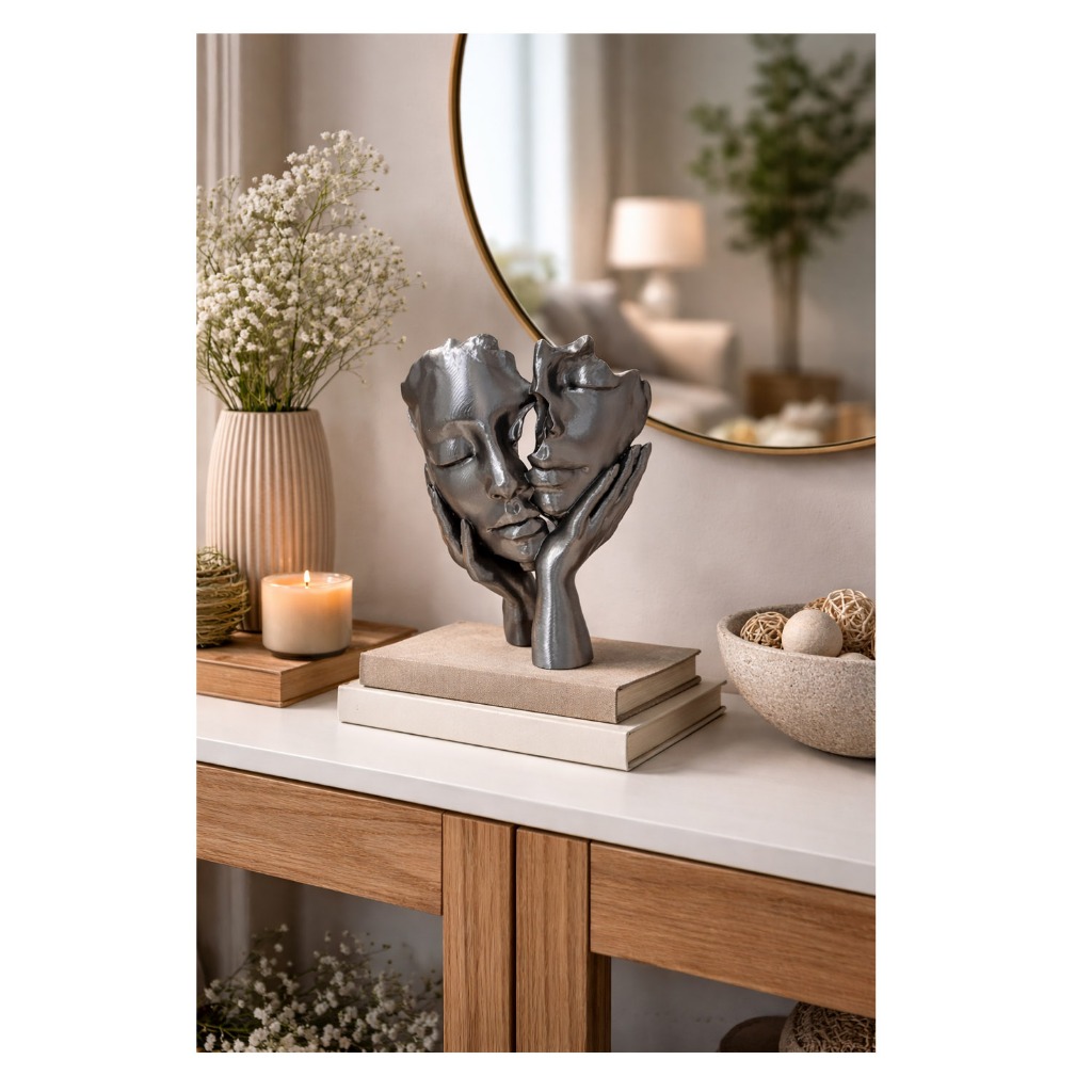 ESCULTURA ABSTRATA MODERNA ARTE ABRAÇO ETÉRIO IMPRESSÃO 3D