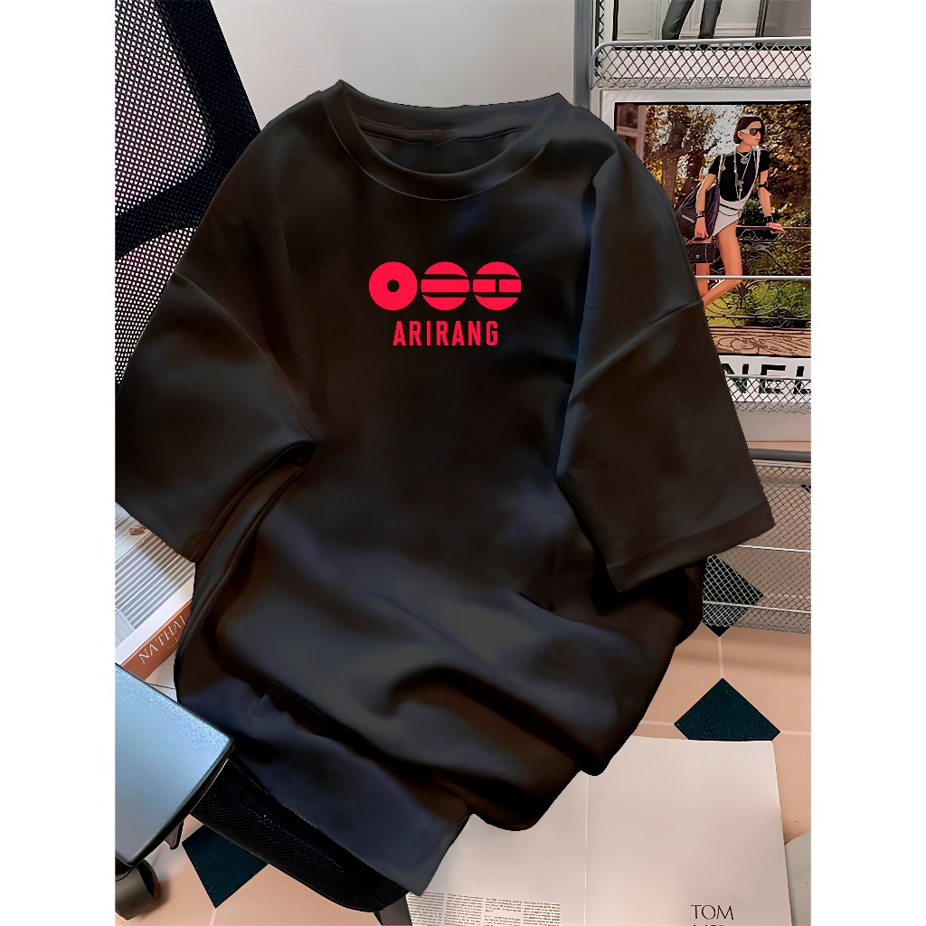 Camiseta K-pop BTS Arirang T-shirt Tecido Premium blusa 100