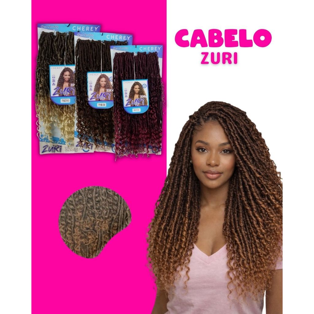 Cabelo Zuri Crochet Braid – 320g, Dread com Cachos Cherey | Shopee
