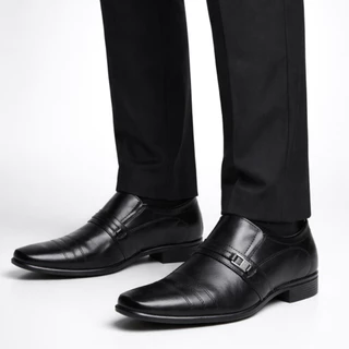 Sapato Social Masculino Preto Fosco Com Bico Quadrado Elegante Trabalho Igreja Casual