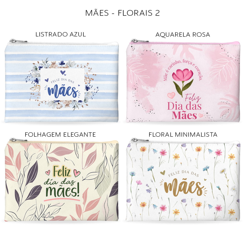 Kit 5 a 20 Necessaires Personalizadas Slim Dia Das Mães Floral 2  - Lembrancinhas Nome ou Logo em Oferta na Shopee