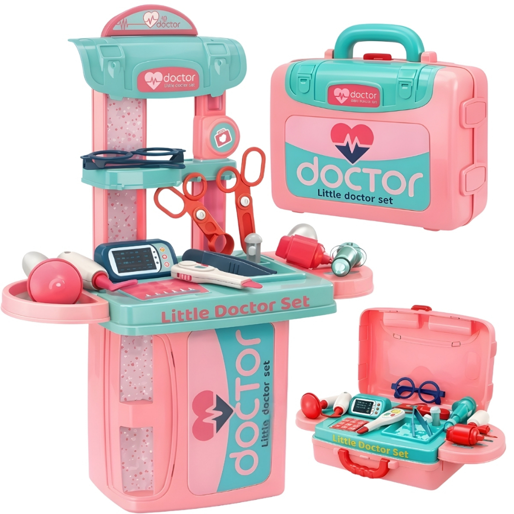 Kit Maleta Medica Garota Doutora Cozinha Ferramenta Profissões