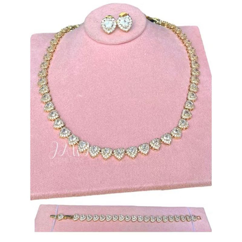 Colar Swarovki Ariana Grande + Pulseira + Brinco + Caixa Presente