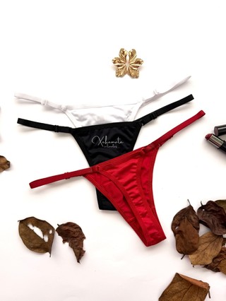 Kit 5 Calcinhas Fio Dental PLUS SIZE Conforto Alças Regulagem Lingerie ...