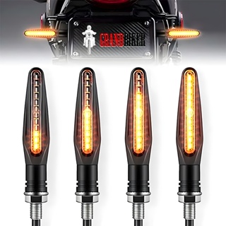 Kit 4 Peças Pisca Palito Slim De Seta Led Sequencial Esportiva Para Moto Amarelo Universal 12V