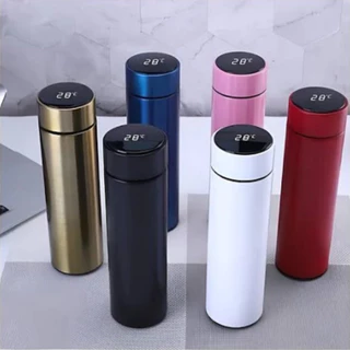 Garrafa Térmica Inox 500ml com Sensor LED Touch Marcador de Temperatura E Filtro