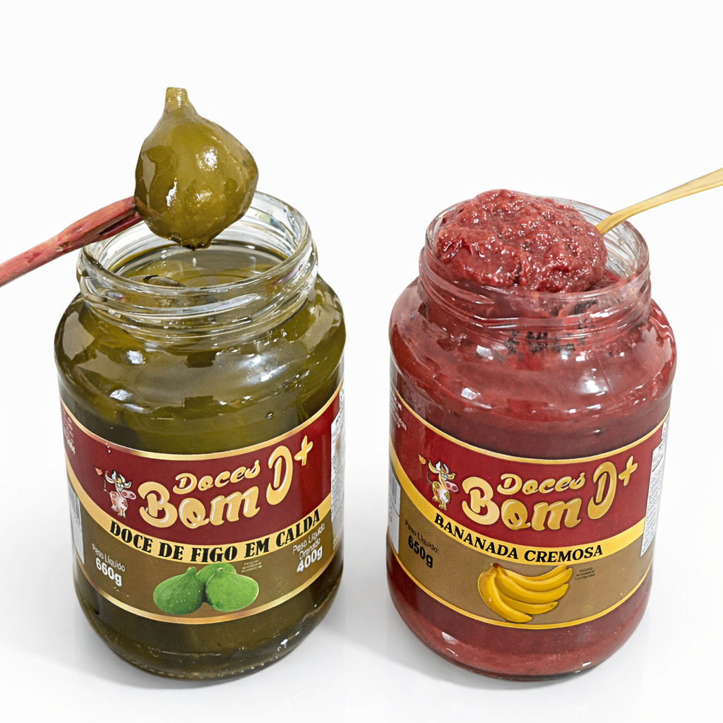 Compotas De Frutas 660g Bom D+ Abóbora Mamão Cidra Figo Laranja