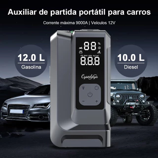 Auxiliar Partida Bateria 12V Portátil Multifuncional Compressor Ar Digital 150psi 26800 mhAPower Bank LED SOS Carro Mot
