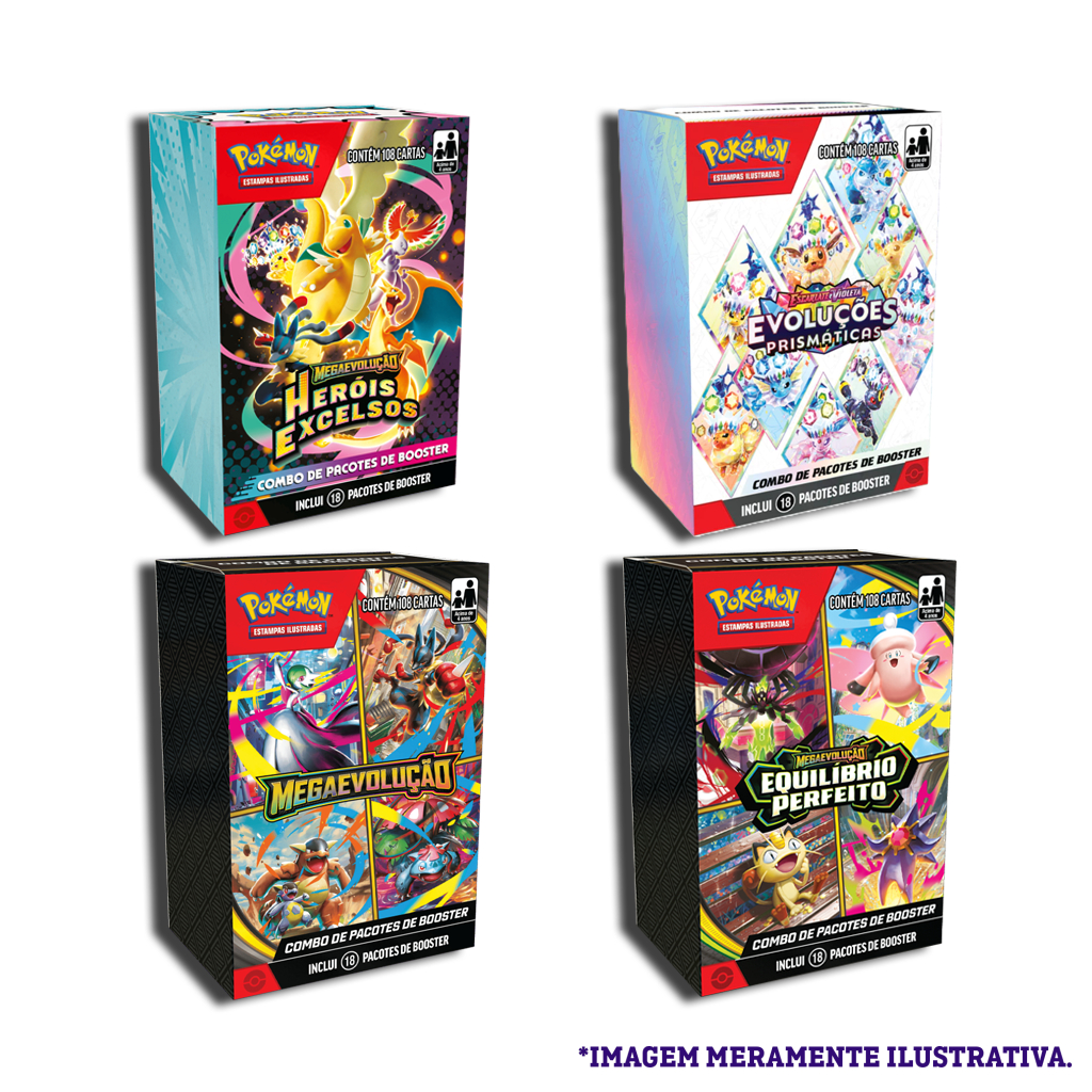 Pokmon Mini Box Varias Colees Escarlate e Violeta Megaevoluo - Contm  18 Boosters