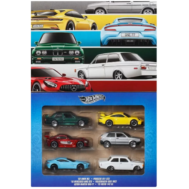 Hot Wheels 6点セット Kit Carros Hot Wheels Silver Euro Style Pack C/ 6 Mattel - JLB25