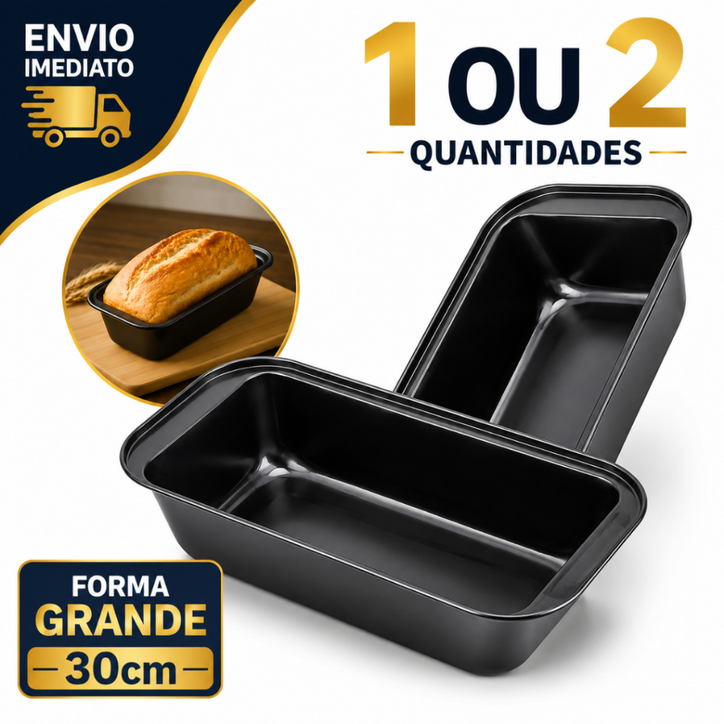 Forma Assadeira Pão Pães Grande 30cm Teflon Antiaderente Não