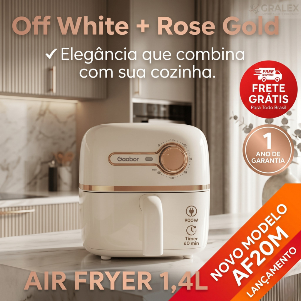 Mini Air Fryer Gaabor 1,4L Compacta 900W