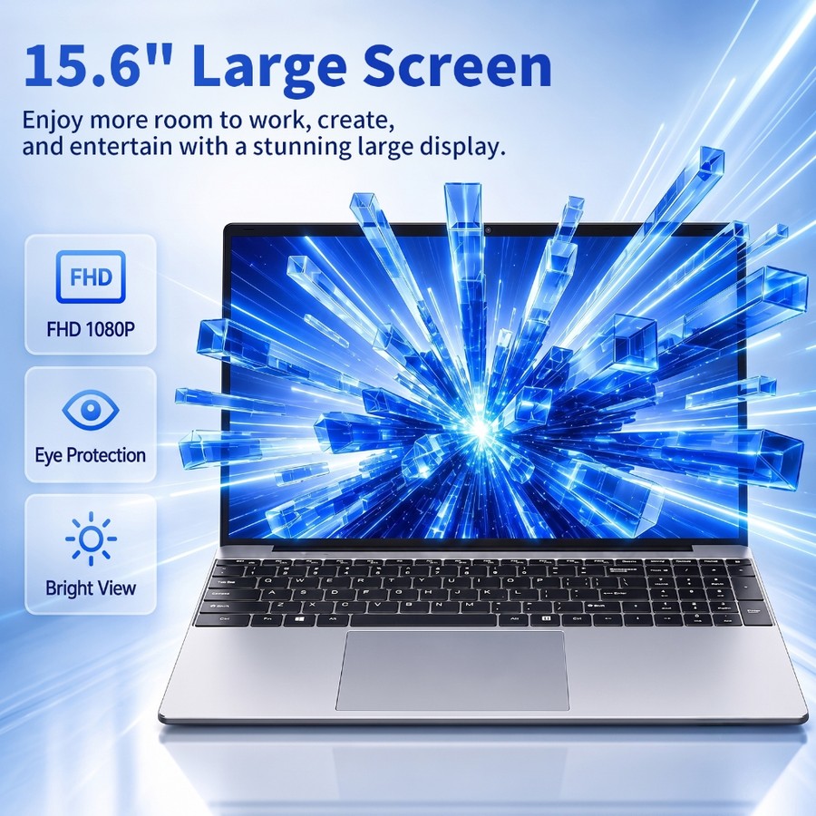 Notebook 15,6" HD 1080 N156 Intel Celeron 12GB RAM 512GB SSD Windows 10 5G LTE Wi-Fi Notebook-ATFLY