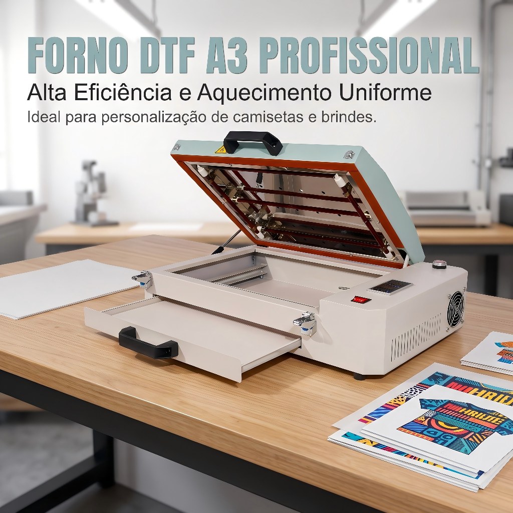 Forno DTF A3 Mecolour Bivolt para Curado de Pó Hot Melt e Camisetas