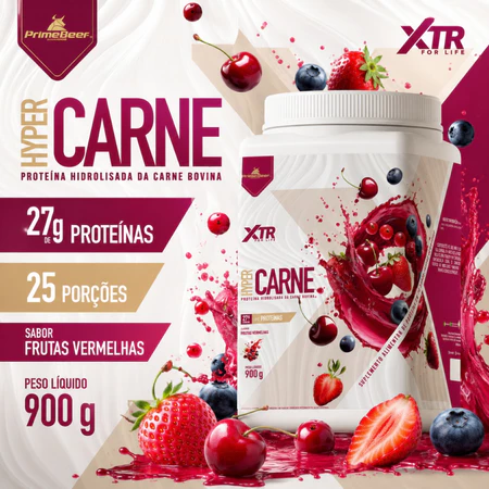 Hyper Carne Beef Protein Hidrolizado Zero Lactose Lowcarb Frutas Vermelhas