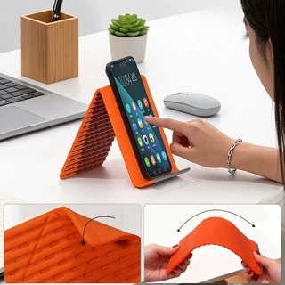 Suporte Portátil Dobrável De Silicone Para Telefone, Livremente Em Qualquer Formato, Ajustável Multiângulo Celular